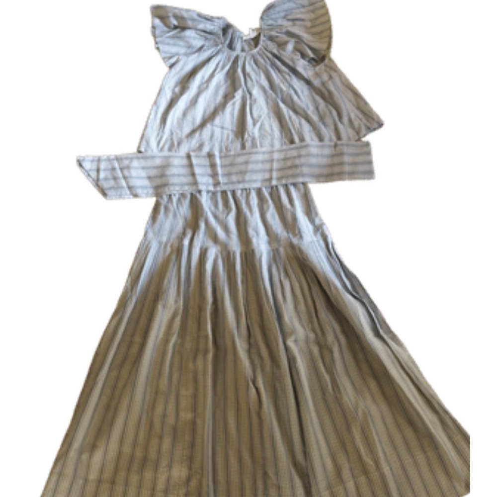THE GREAT Striped Skirt / Sash and Top in Blue and White Super Cute!